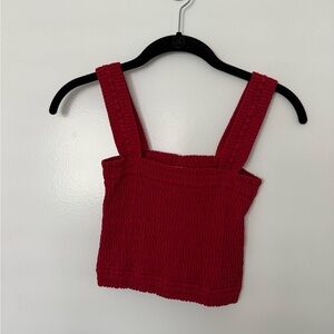 Isabelle's Cabinet Red Smocked Crop Top